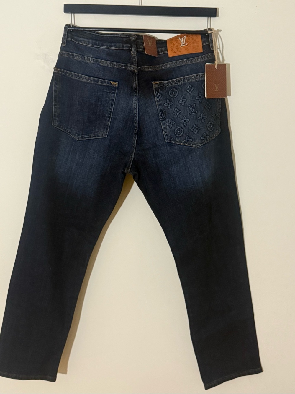 Louis Vuitton Men’s Indigo Monogram Back-Pocket Slim Straight Jeans - Picture 2 of 5